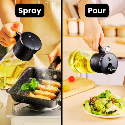 2-in-1 Glass Oil Sprayer & Dispenser