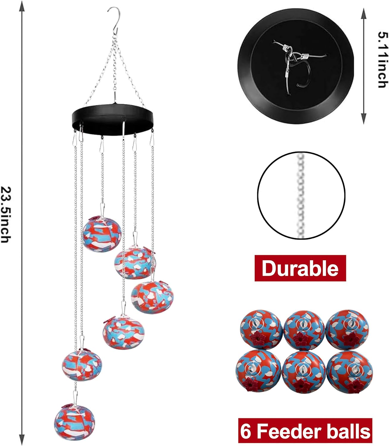 Charming Hummingbird Feeder (durable plastic)