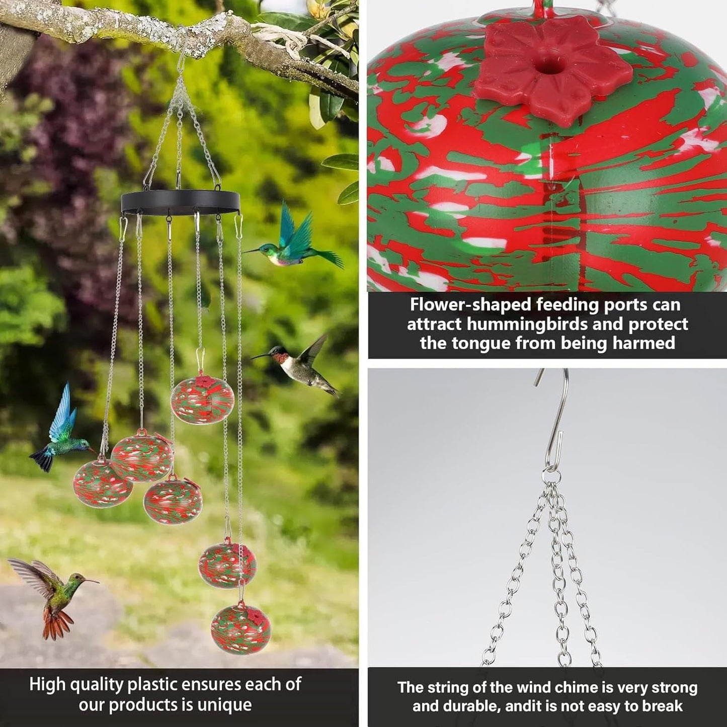 Charming Hummingbird Feeder (durable plastic)