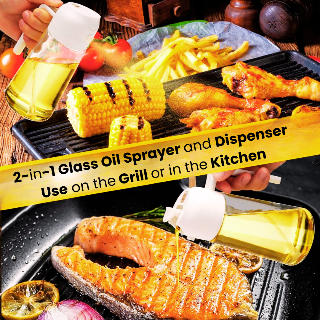 2-in-1 Glass Oil Sprayer & Dispenser