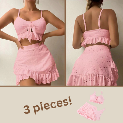 NEW 2024 - SEXY Beach Bikini Set (3 pcs, with Hip-Hugging Skirt)