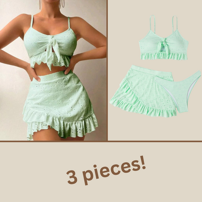 NEW 2024 - SEXY Beach Bikini Set (3 pcs, with Hip-Hugging Skirt)