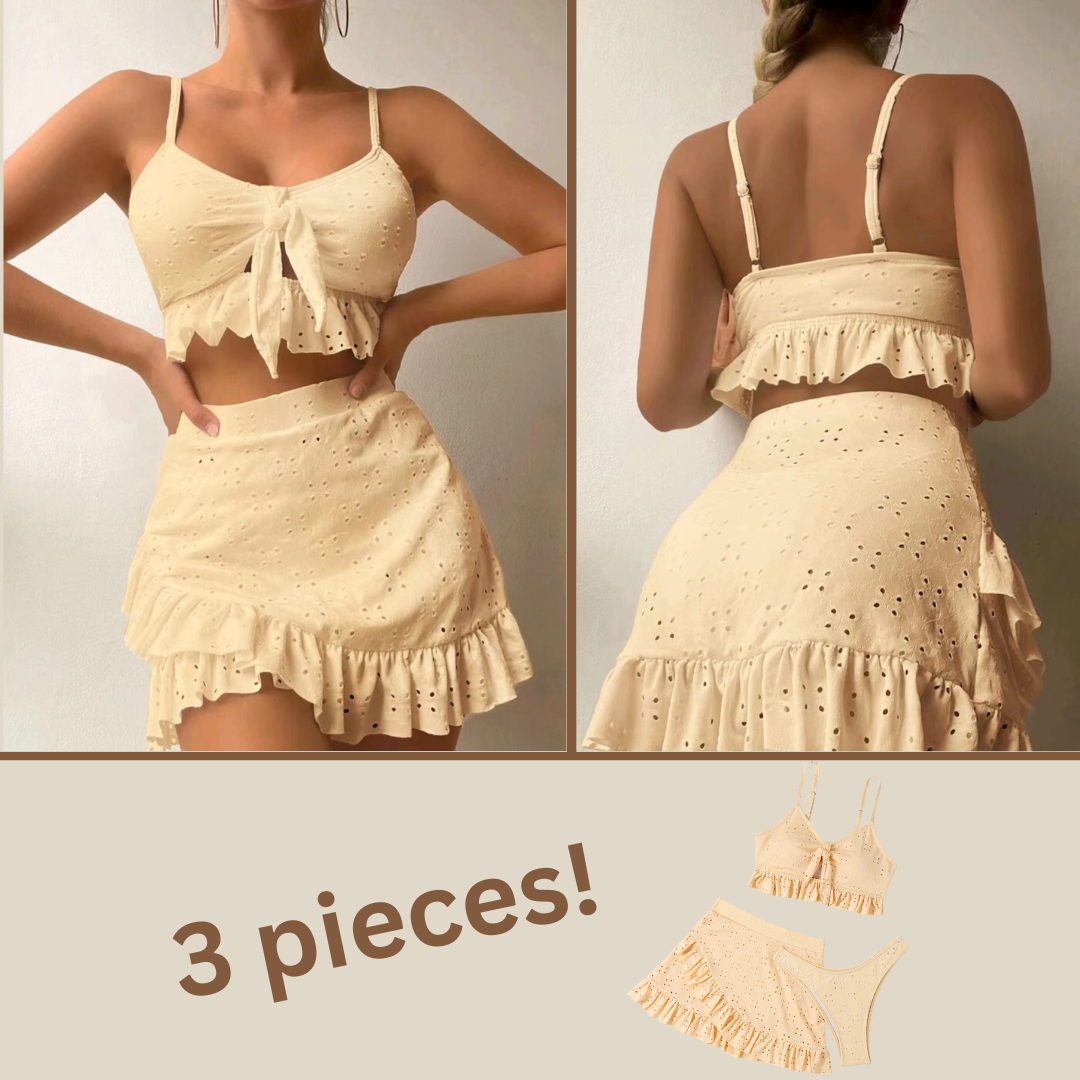 NEW 2024 - SEXY Beach Bikini Set (3 pcs, with Hip-Hugging Skirt)