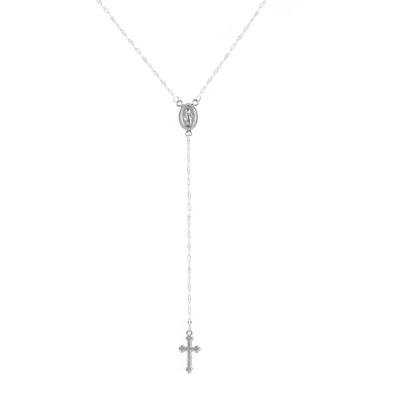 Vintage Cross Rosary Necklace