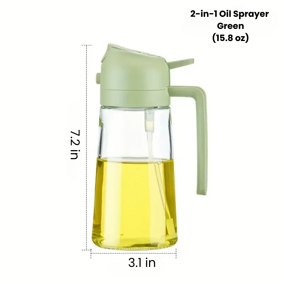 2-in-1 Glass Oil Sprayer & Dispenser