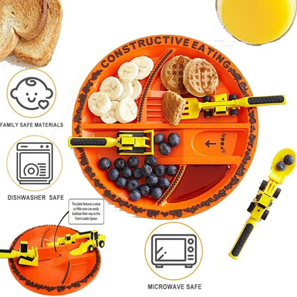 Dine-n-Dig Construction Dinnerware Kit for Kids