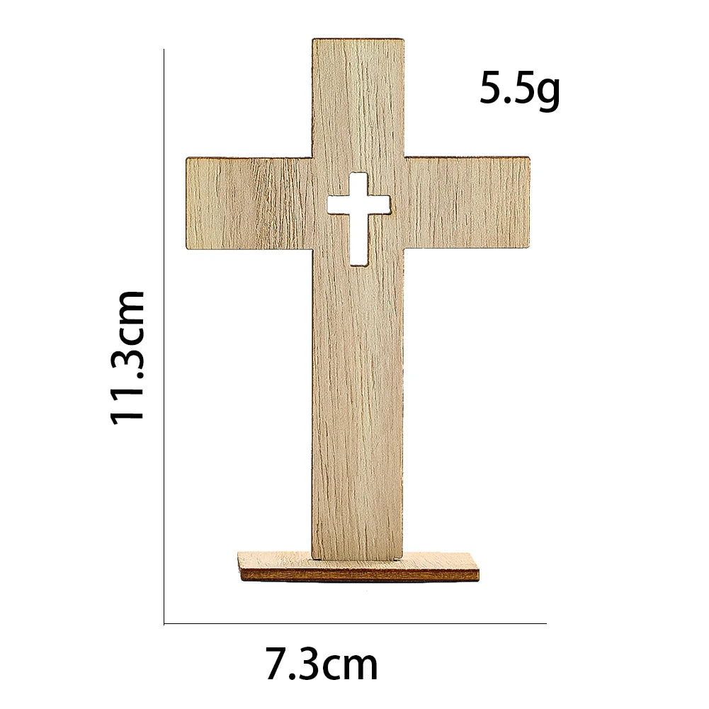 Elegant Wooden Cross Decor (12 pcs)