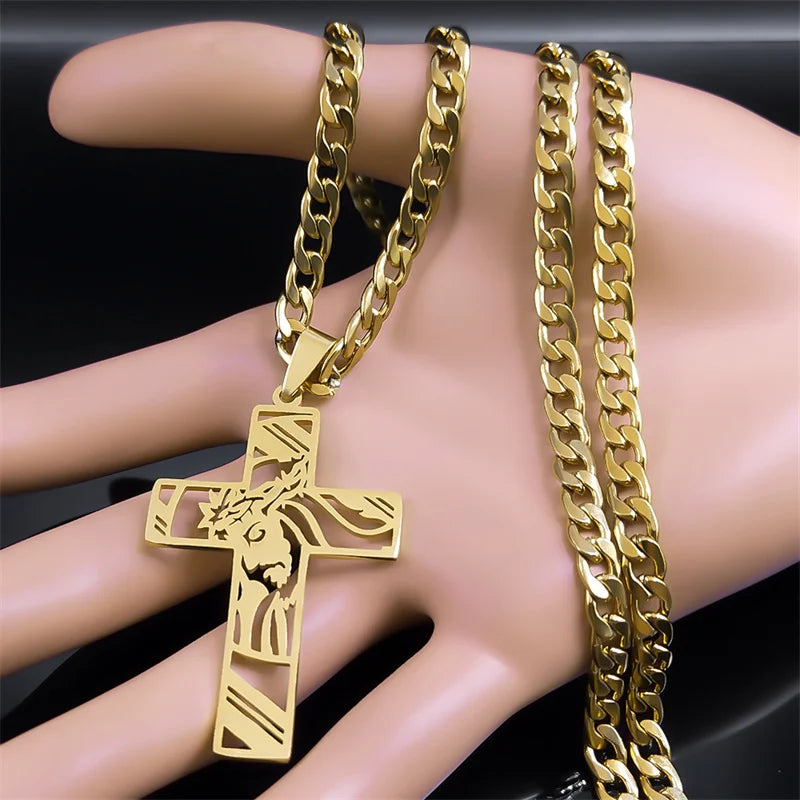 Crown of Thorns Jesus Cross Necklace