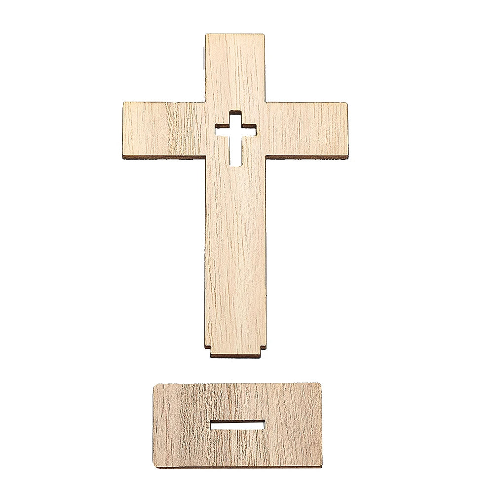 Elegant Wooden Cross Decor (12 pcs)