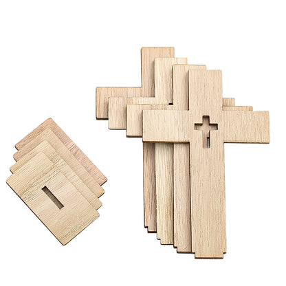 Elegant Wooden Cross Decor (12 pcs)