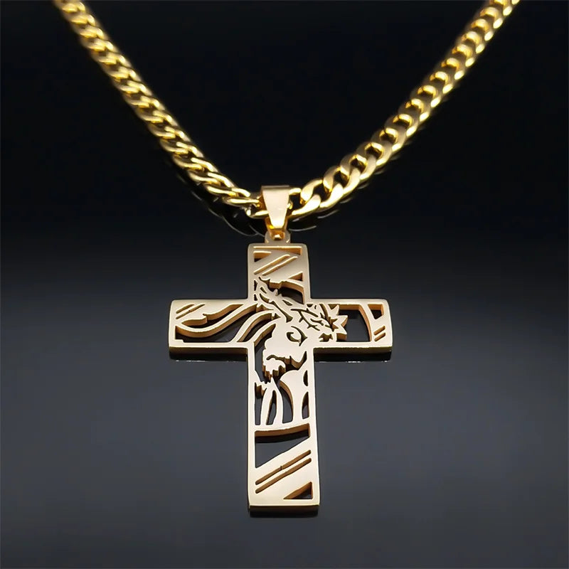 Crown of Thorns Jesus Cross Necklace