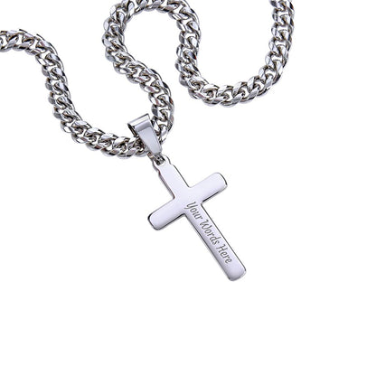 To My Boyfriend - Personalized Artisan Cross Necklace (Never Forget)