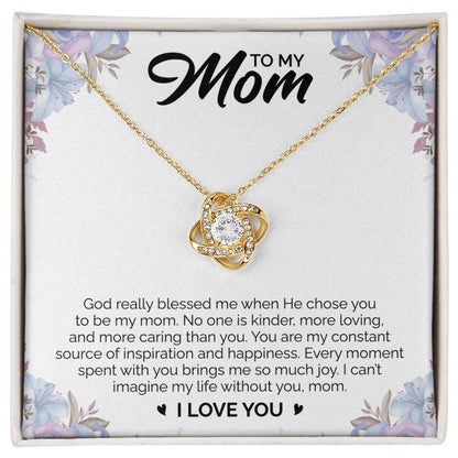 To My Mom - Love Knot Necklace (God Blessed Me)