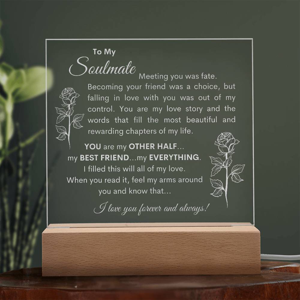 To My Soulmate - Acrylic Night Light