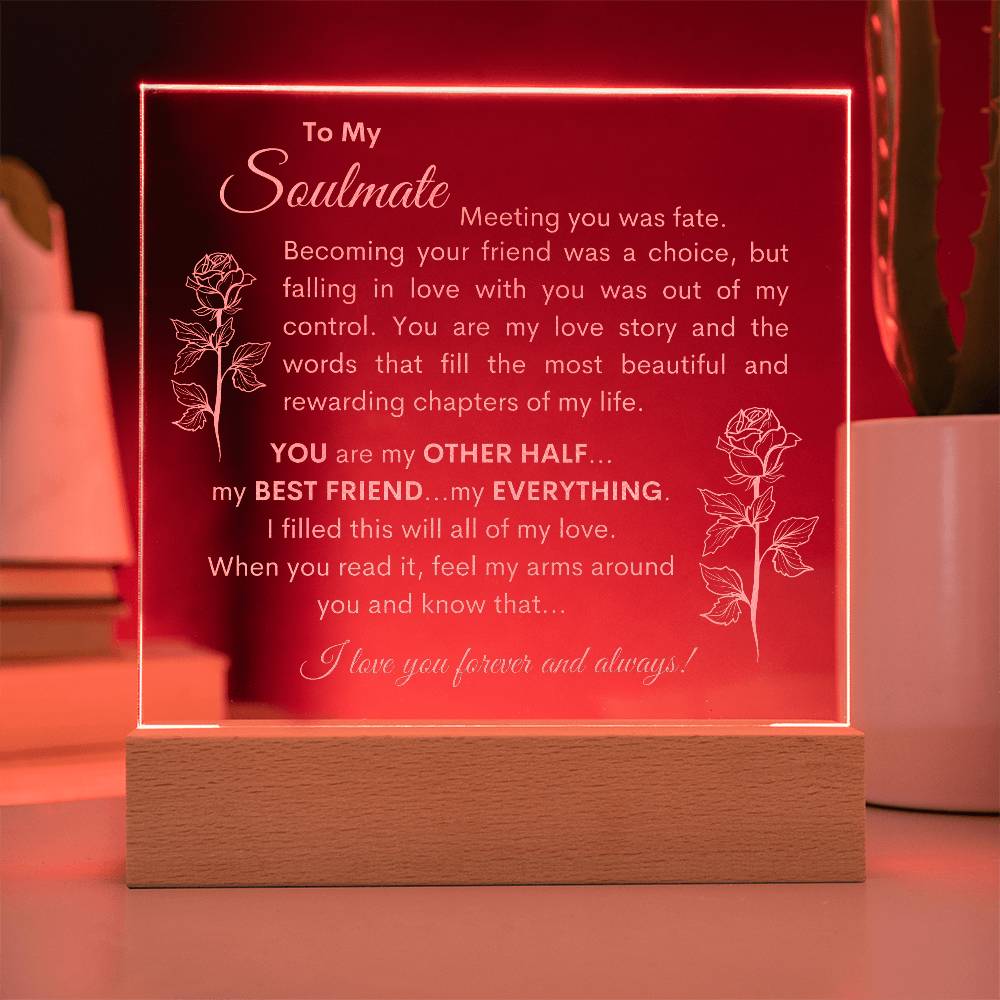 To My Soulmate - Acrylic Night Light