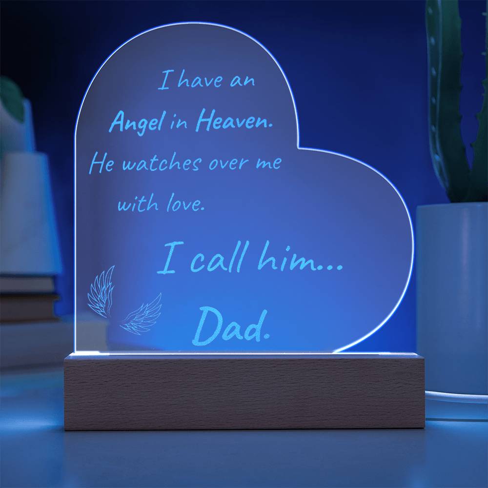 Angel Called Dad - Acrylic Night Light