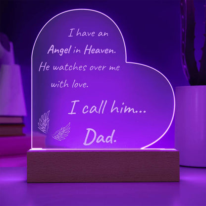 Angel Called Dad - Acrylic Night Light