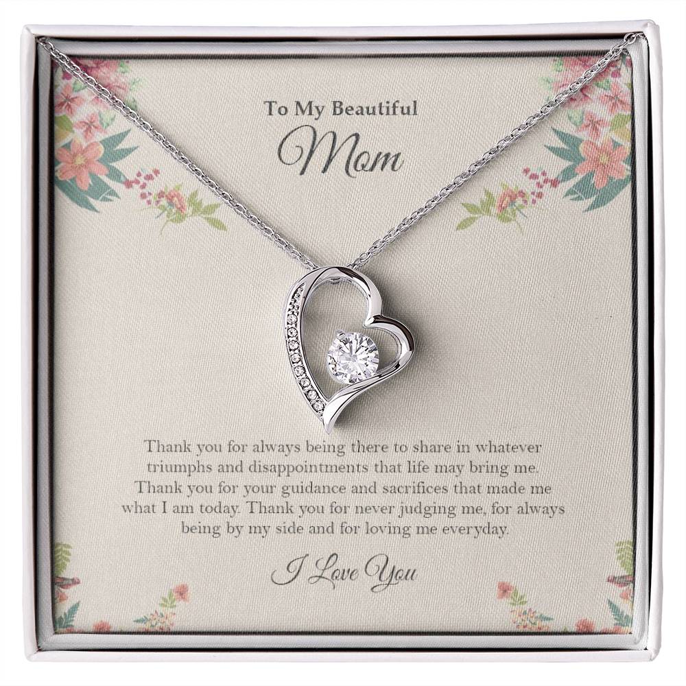 To My Beautiful Mom - Forever Love Necklace (Always Being There)